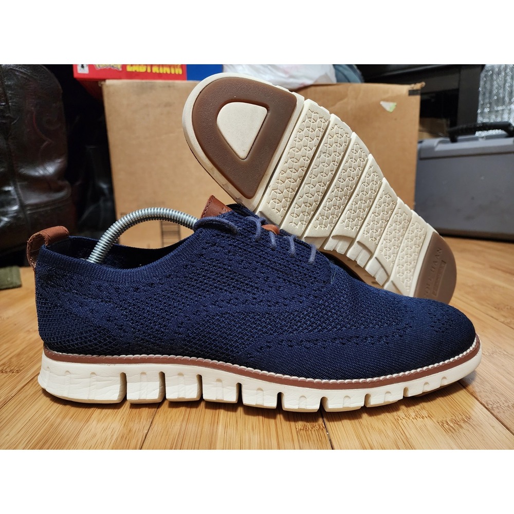Cole Haan Men's Size 9 Zerogrand Wingtip Stitchlite Shoes C24947 - Marine Blue
